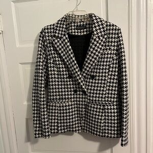 Bagatelle black and white check knit blazer